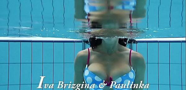  Busty underwater babes Iva Brizgina and Paulinka